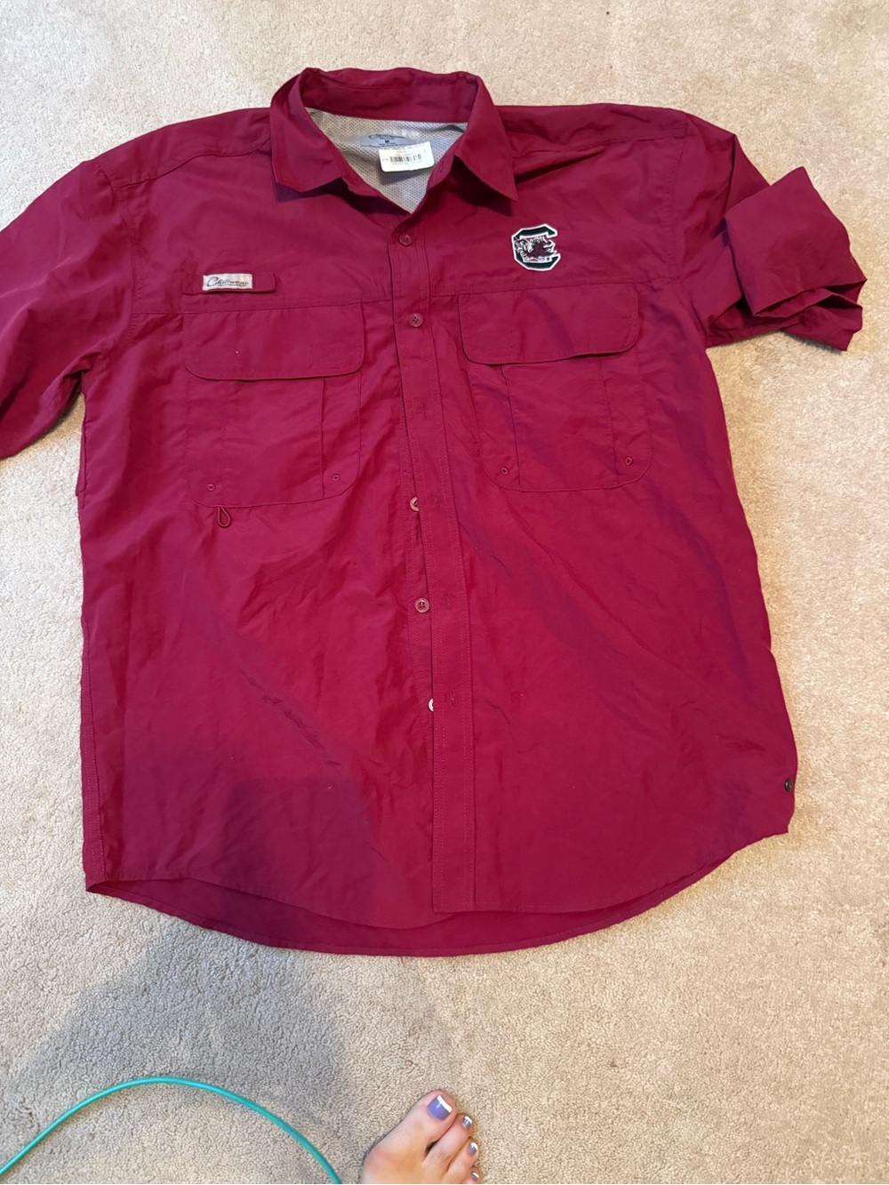 Columbia (Academy)Gamecocks Men's Maroon Short-Sleeve Button-Down Shirt